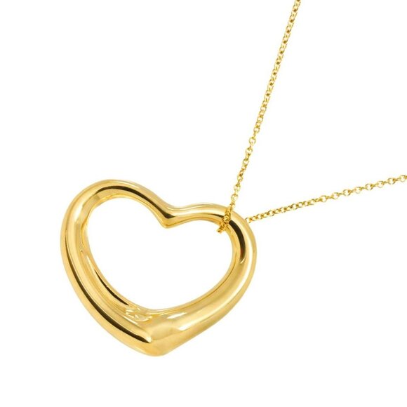 TIFFANY Co. Open Heart Necklace 18K Yellow Gold 750 90286715 - Picture 1 of 8